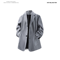 N6169/P95加棉P105冬季新开叉呢料毛呢西服男宽松外套上衣呢大衣，男装西服，电商A141