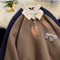 Q5148-TP45控价68华夫格休闲POLO衫套头青少年宽松百搭卫衣男，男装卫衣，电商A102-1