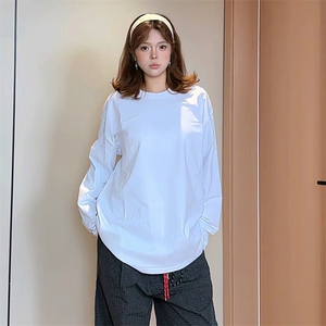 抖音得物品质26春装美式高街曼巴棉螺纹拼接卫衣圆领长袖T恤YT164图片