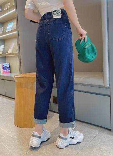 复古蓝大直筒，女装，可家 cutiesister