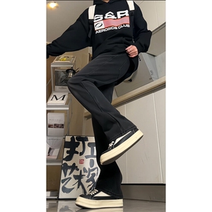 ！水洗微喇叭加绒牛仔裤修身显瘦现货 常规55加绒65图片