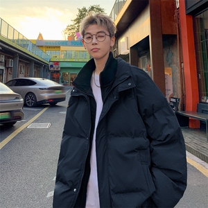 假两件双拉链PU立领棉衣加厚棉袄子美式复古面包服外套 M918-P125图片