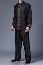 中青年男士唐装香云纱衬衫2023夏季短袖套装男装风，男装休闲套装，电商B212（原钱塘6029）