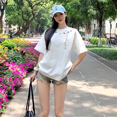 万针全刺绣工艺抖音得物高品质260克重磅纯棉双纱美式高街短袖T恤，男装T恤，电商A486
