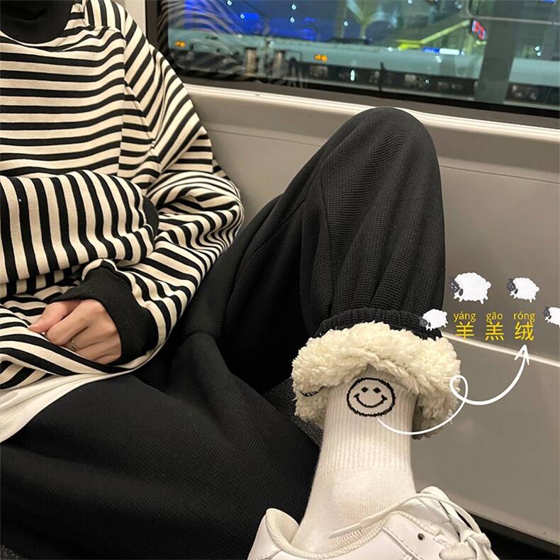 11冬季加厚保暖加绒羊羔毛裤男束脚阔腿休闲裤XZ211-1-K2461-P60,男装休闲裤,星座211-1