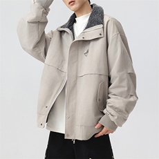 加绒外套男款2025冬季新款加厚保暖工装防风夹克立领JR2151-P110，男装夹克，星座210-1