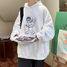 2024年秋冬季新款宽松港风宇航员长袖连帽卫衣A071-W555-P45，男装卫衣，电商A071