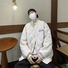 F108-P83冬季中性宽松保暖棉衣外套日系纯色立领加厚棉服男，男装棉衣，星座512-6