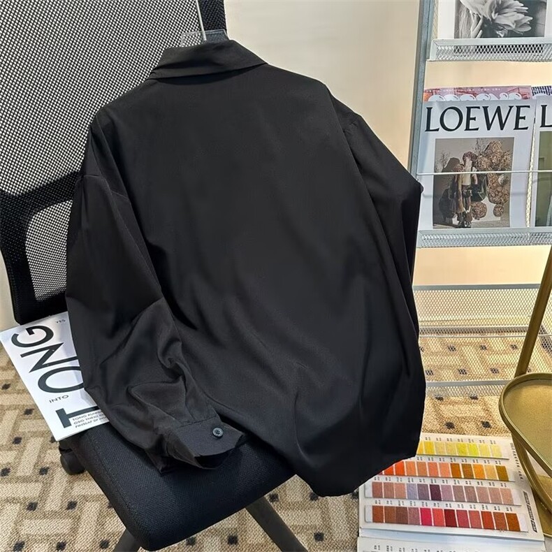小众休闲禁欲系衬衫男士痞帅高级感内搭免烫衬衫RCS05P35,男装衬衫,星座1116-2