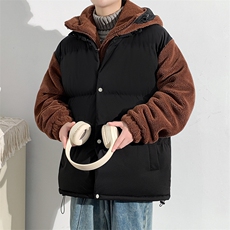 冬款青少年羊羔绒棉服假两件时尚棉衣外套男女8338-P130控价178，男装棉衣，电商A441-1