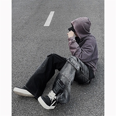 B221美式ins高街暗黑小众渐变色宽松工装牛仔裤LK23143-P80控108，男装牛仔裤，电商B221