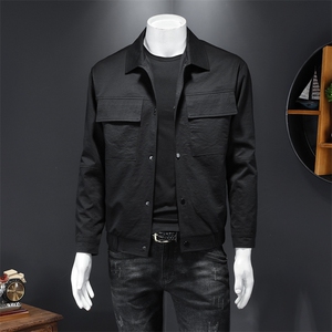 溜肩阔版 2021春秋装新款男士休闲夹克西装领外套 JK585 P155 假模图片