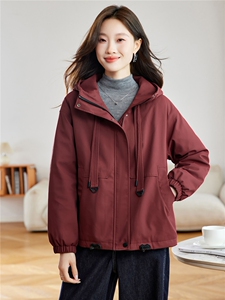 休闲连帽加绒加厚保暖外套女2025秋冬新款小个子宽松百搭工装棉服图片