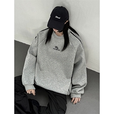 秋装新品美式三条杆织带重磅情侣卫衣外套上衣男女G1090P48，女装短外套，电商A339