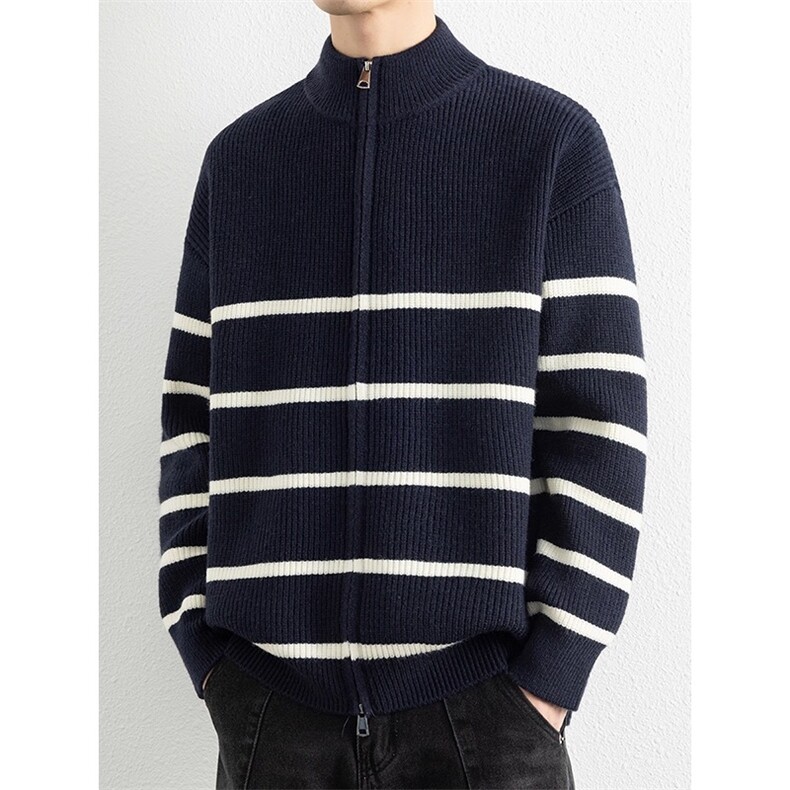 半高拉链领毛衣男秋冬纹针织打底衫港风潮针织线衣上衣MY212P58，男装T恤，星座1013-5