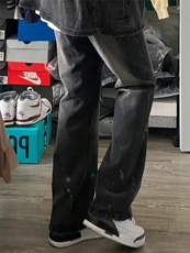美式高街牛仔裤男潮牌个性显高休闲裤G1807/P50，男装牛仔裤，电商D202-1