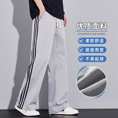 三条杠休闲裤男夏季薄款美式潮牌宽松百搭直筒运动长裤Z2534-P35，女装休闲裤，星座509