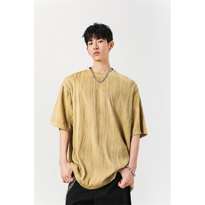 8XL-M 特大码夏季短袖冰丝皱感透气T恤男潮垂感宽松半袖DX305P45图片