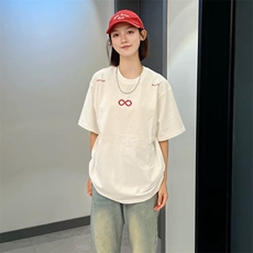 万针全刺绣解构设计260克重磅双纱纯棉高品质美式高街短袖T恤特35，男装T恤，电商A486