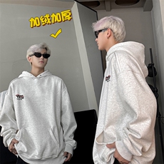 现货WY629-P45高克重磅连帽加绒卫衣男美式高街潮牌外套a，女装短外套，电商A456（原C415）