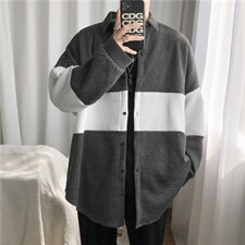 痞帅开衫外套盐系宽松潮牌学院风撞色针织情侣SY08-p45加绒55,男装针织衫/毛衣,星座1008-1