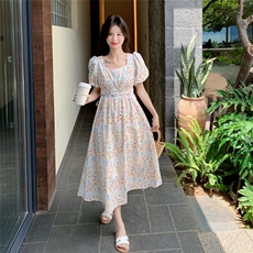 现货210-3266-P125-k178法式碎花甜美新款连衣裙，女装连衣裙，浙宝210（原浙宝191）
