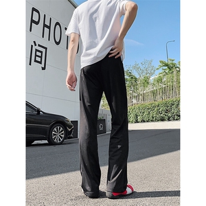 XK462-P38夏季新款西裤前腿内拼片微喇休闲裤图片