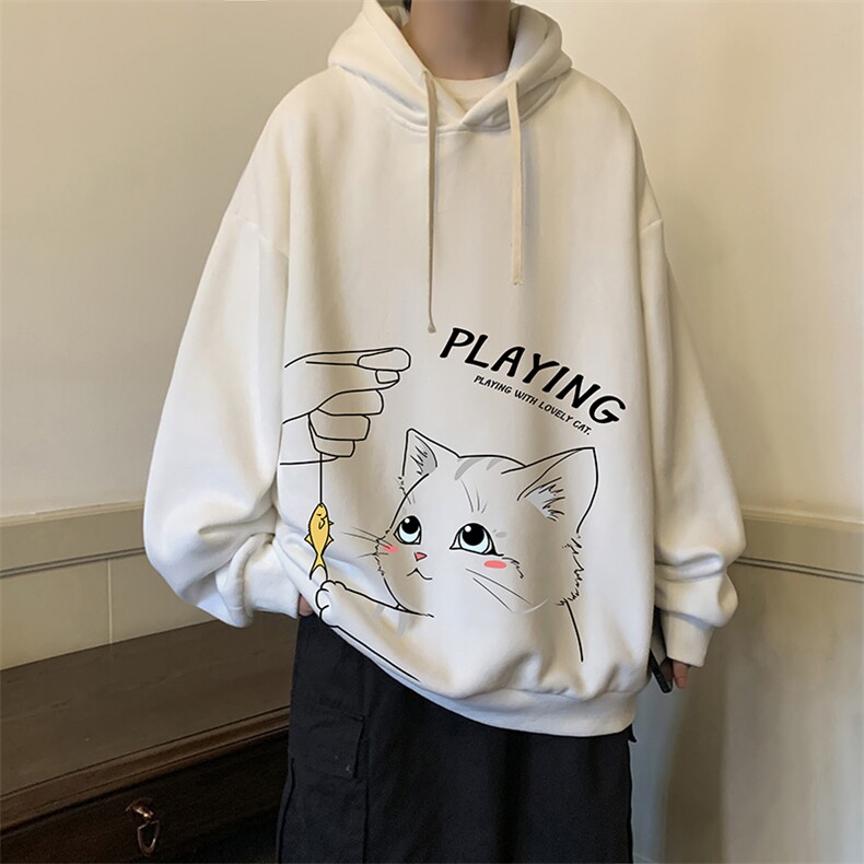 纯棉连帽卫衣男大码运动帽衫宽松薄WY2129-P35 加绒款-P40图片