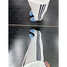 条纹运动裤男女春秋季新款阔腿直筒裤休闲小宽松卫裤-LC3155-p38，男装休闲裤，星座1008