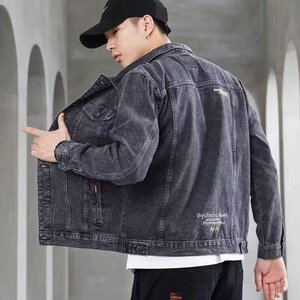 1506/QY80200/P44牛仔外套男士ins潮牌痞帅上衣男生工装夹克图片