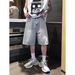 牛仔短裤男25新款夏季中裤宽松休闲牛仔短裤1001-1-DA246-P45图片