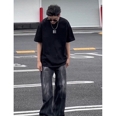 XZ809A/BBBT09/P20/控38重磅印花美式复古圆领T恤，男装T恤，星座809A(原222-1)