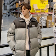 EQ337撞色面包服冬季加厚棉衣外套男港风字母印花棉服2024新款，男装棉衣，电商C306-1