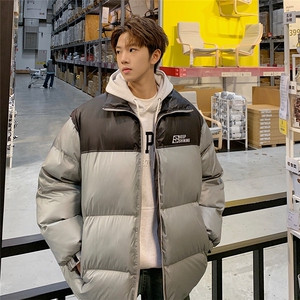 EQ337 撞色面包服冬季加厚棉衣外套男港风字母印花棉服2024新款图片
