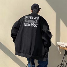 麂皮绒刺绣冬季加棉麂皮绒棉服MA1棒球服男哥特高街风外套JY152，男装夹克，星座1116A-1（原606A）