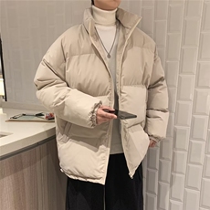 秋冬高街潮流立领棉衣韩版宽松休闲情侣装纯色面包棉服W6101-P58，男装棉衣，星座512-2