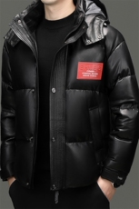BG2450冬季海宁男士真皮绵羊皮面包服加厚羽绒可脱卸帽休闲皮衣，男装皮衣，电商B360
