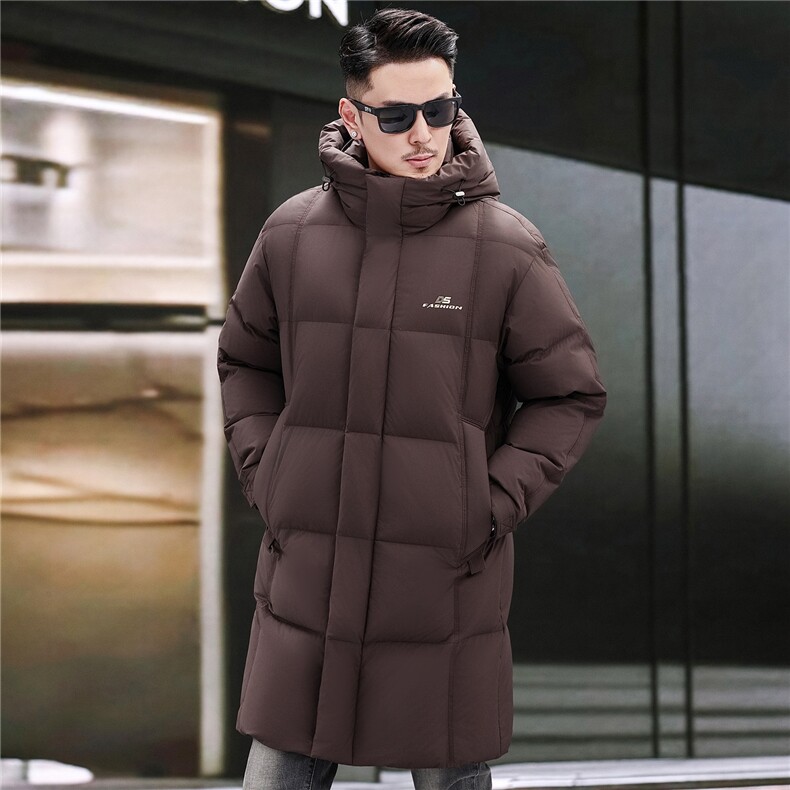 2025新款冬季中长款中年羽绒服男加厚90绒子中青年休闲羽绒服大衣,男装羽绒服,钱塘723