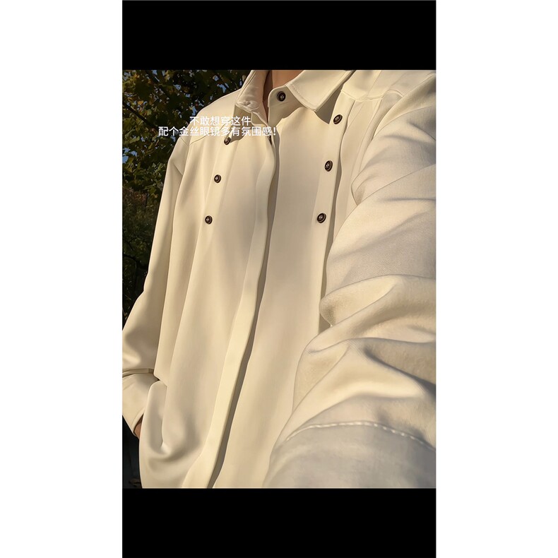 春秋季男简约潮流衬衣男款长袖衬衫男生韩系休闲风宽松翻领上衣,男装衬衫,电商B319