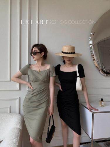 LELáRT LL1538皱褶长款连衣裙图片