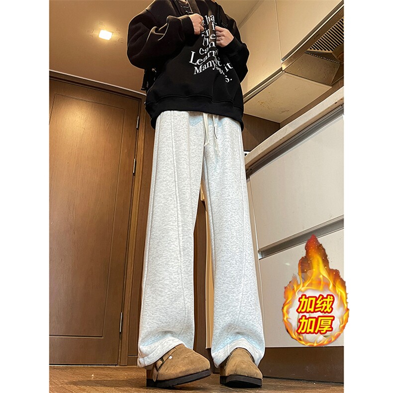 加绒加厚折痕立体裁剪弯刀裤运动卫裤A494特P49控88图片