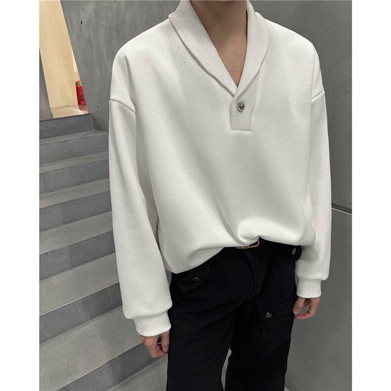 韩系学院风设计cleanfit卫衣简约纯色休闲打底常规P49加绒P59,男装T恤,电商B319