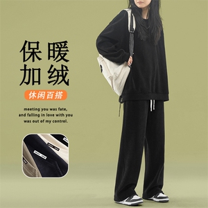 加绒裤子秋冬款直筒裤加厚宽松套装TZ817常规特批98加绒特批118图片
