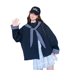 休闲减龄藏蓝色工装外套女春秋2025新款超火好看高级小众夹克上衣，女装短外套，2C268