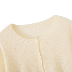 2025新款纯羊毛开衫薄款镂空圆领外搭针织衫秋冬新款宽松上衣外套，女装羊毛衫，吉高羊绒