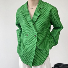 夏季防晒休闲西服衬衫宽松多巴胺痞帅男潮西装领衬衫106P80，男装衬衫，星座901-1（原C217）