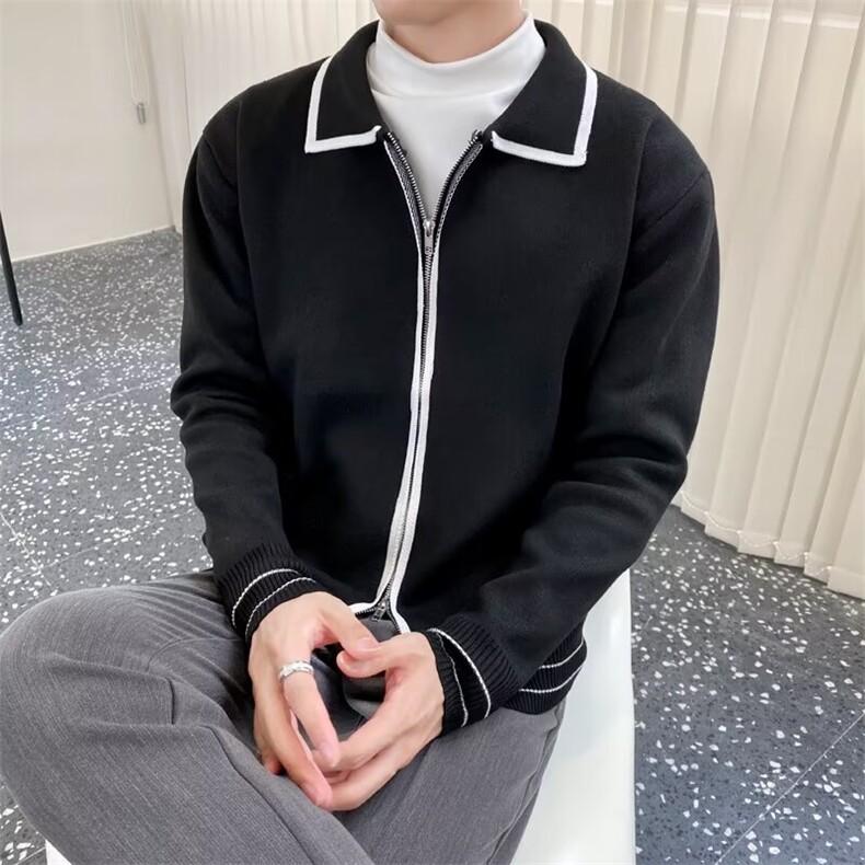 英伦男装高级奢华针织外套男休闲翻领拉链开衫毛衣男冬MYG05P53,男装针织衫/毛衣,星座1013-5