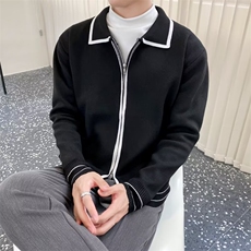 英伦男装高级奢华针织外套男休闲翻领拉链开衫毛衣男冬MYG05P53，男装针织衫/毛衣，星座1013-5