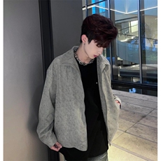 小众皮衣外套男2024春季美式复古痞帅翻领休闲夹克J291，男装夹克，星座1116A（原606A-3）