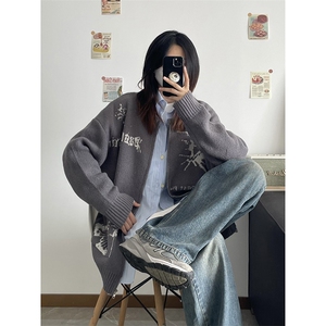 自家网图有货 达芬奇手稿拉链针织开衫宽松毛衣外套男女 W133-P65图片